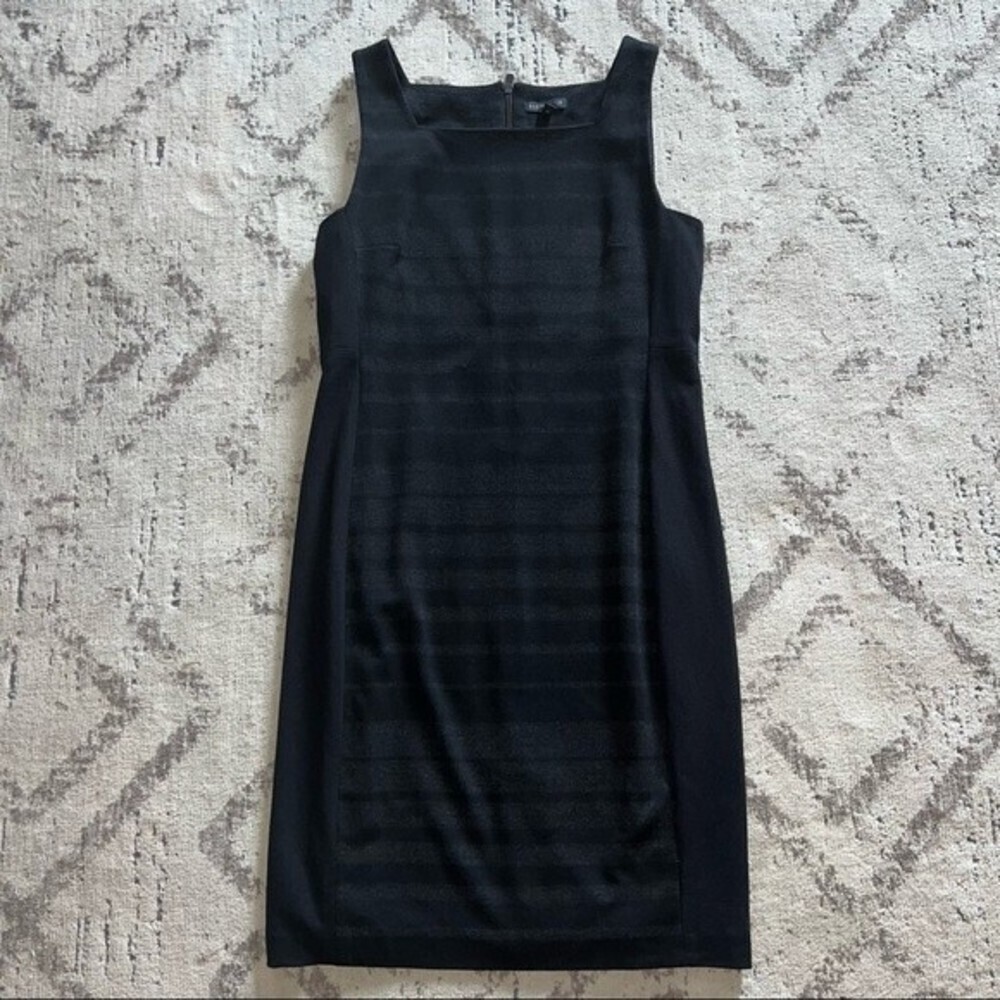 Eileen Fisher Black Stripe Sheath Dress 10